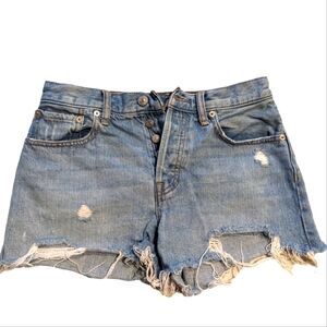 WE THE FREE‎ Button Fly Distressed Denim Shorts Size 27